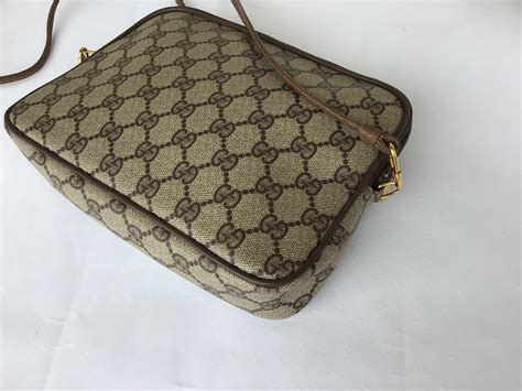 gucci brown canvas crossbody bag|gucci crossbody vintage bag.